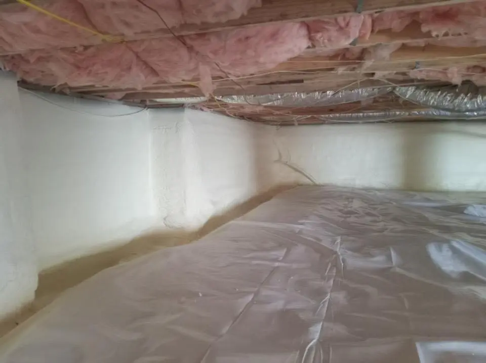 Crawl space encapsulation with closed-cell spray foam for Roof Leak Repair in Philipstown